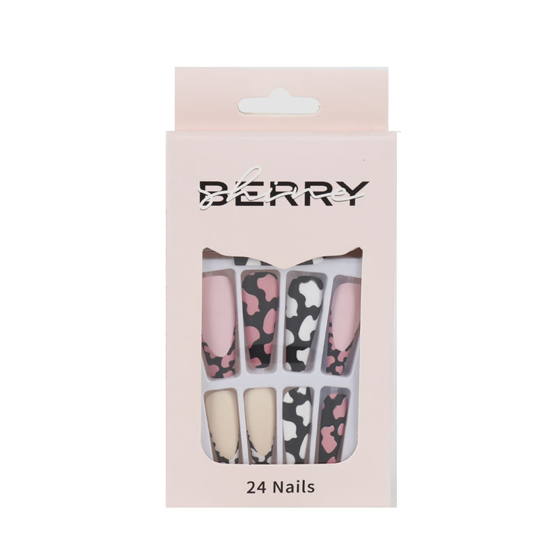 Набор накладных ногтей с клеем и пилкой Shineberry MJ2425-184 24 шт