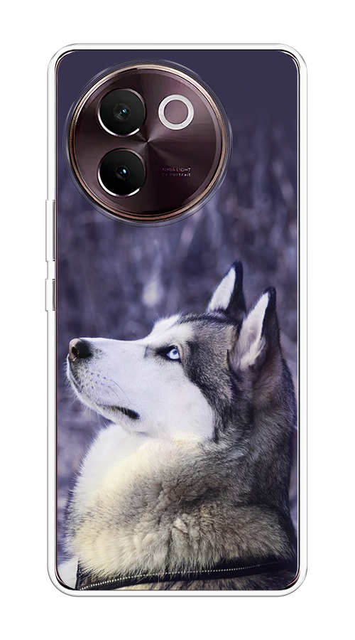 

Чехол на Vivo V30e "Хаски 1", Фиолетовый;белый, 2610550-1