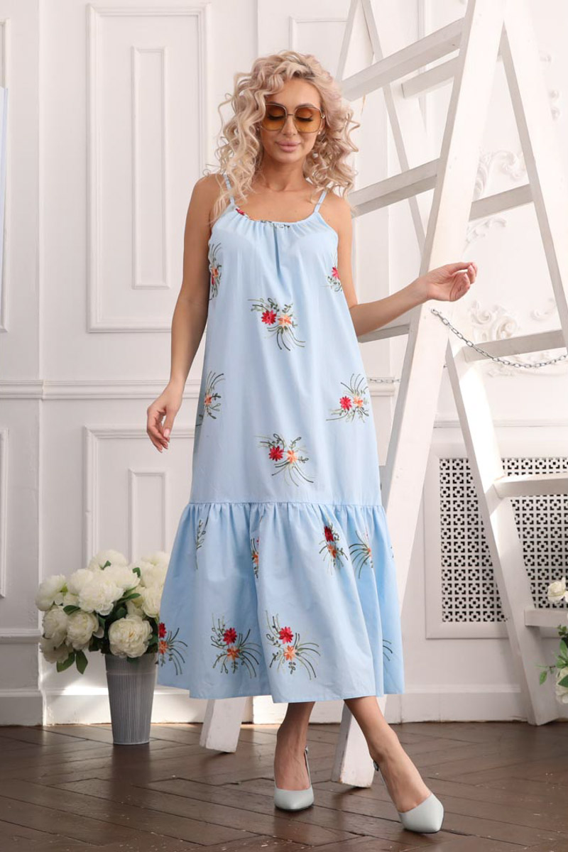 

Платье женское Wisell П1-5231 голубое 54 RU, Голубой, П1-5231