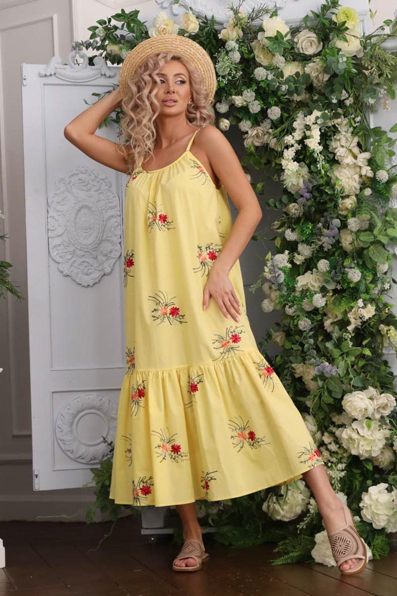 

Платье женское Wisell П1-5231 желтое 50 RU, Желтый, П1-5231