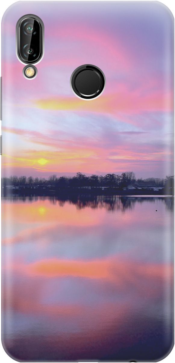 

Чехол на Huawei P20 Lite/Nova 3e "Зарево над рекой", Голубой;фиолетовый, 2222