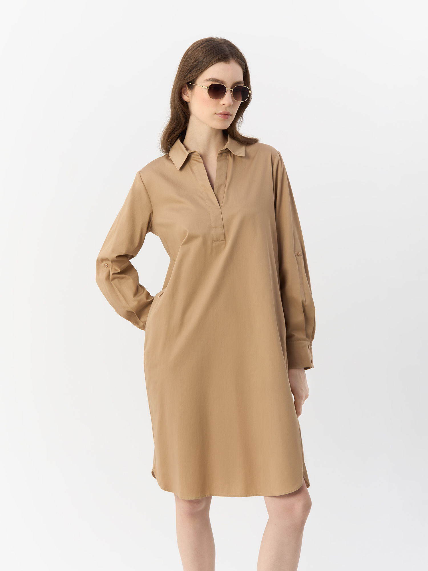 

Платье женское Gerry Weber 185004-66424-90540-42 бежевое 42, Бежевый, 185004-66424