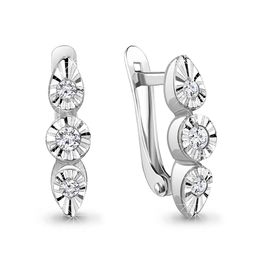 

Серьги из серебра с фианитом Aquamarine Aquamarine 49329_925_р, 49329_925_р