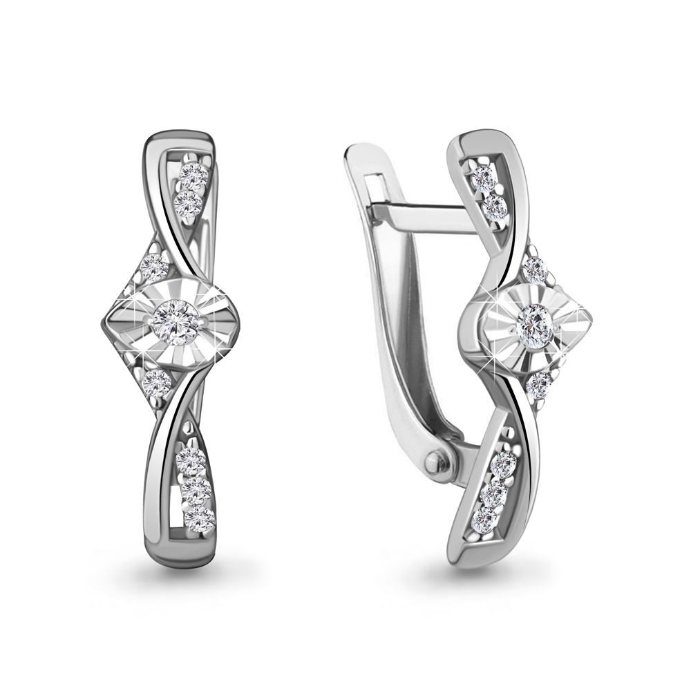 

Серьги из серебра с фианитом Aquamarine Aquamarine 49328А_925_р, 49328А_925_р