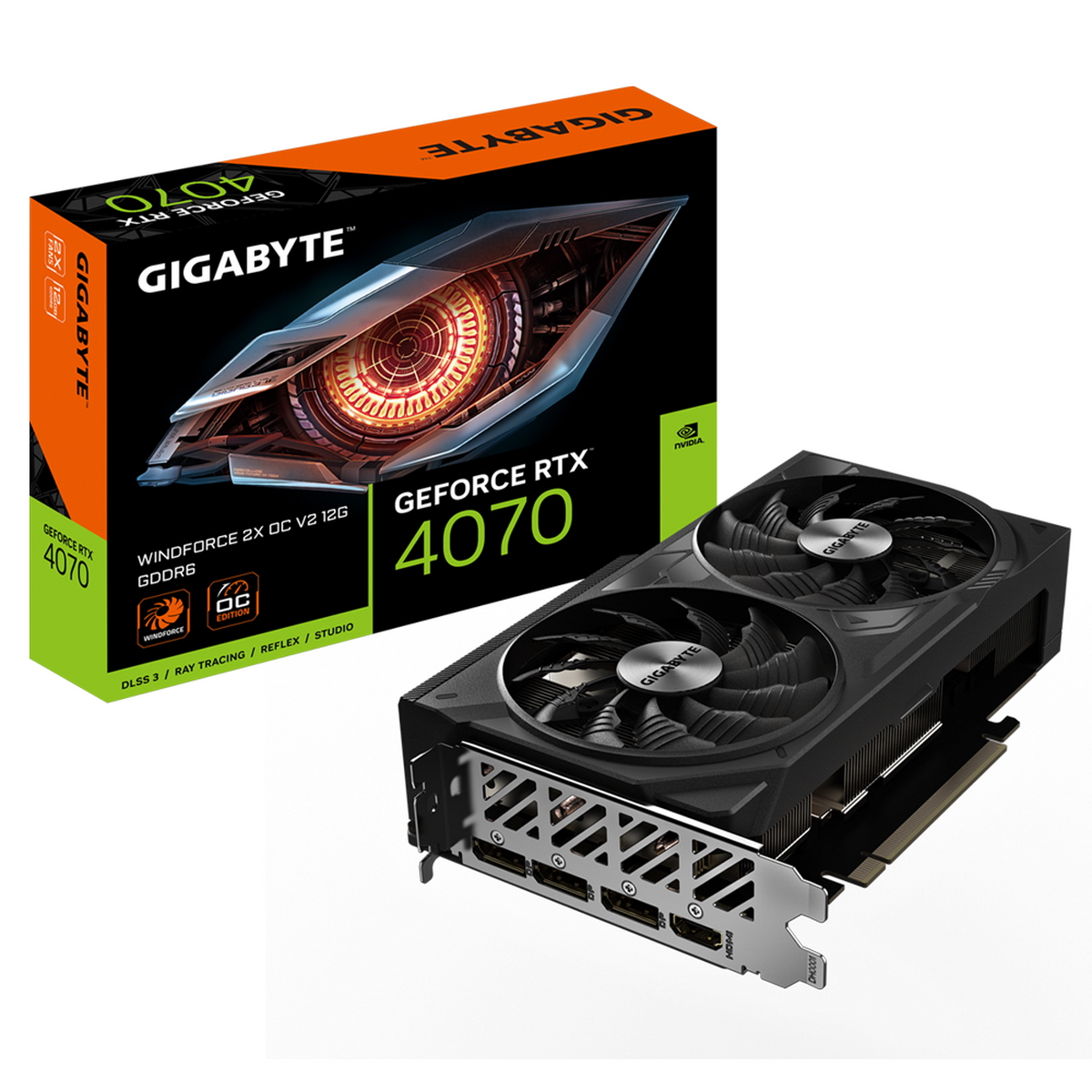 

Видеокарта Gigabyte NVIDIA RTX4070 (GV-N4070WF2OCV2-12GD), RTX4070