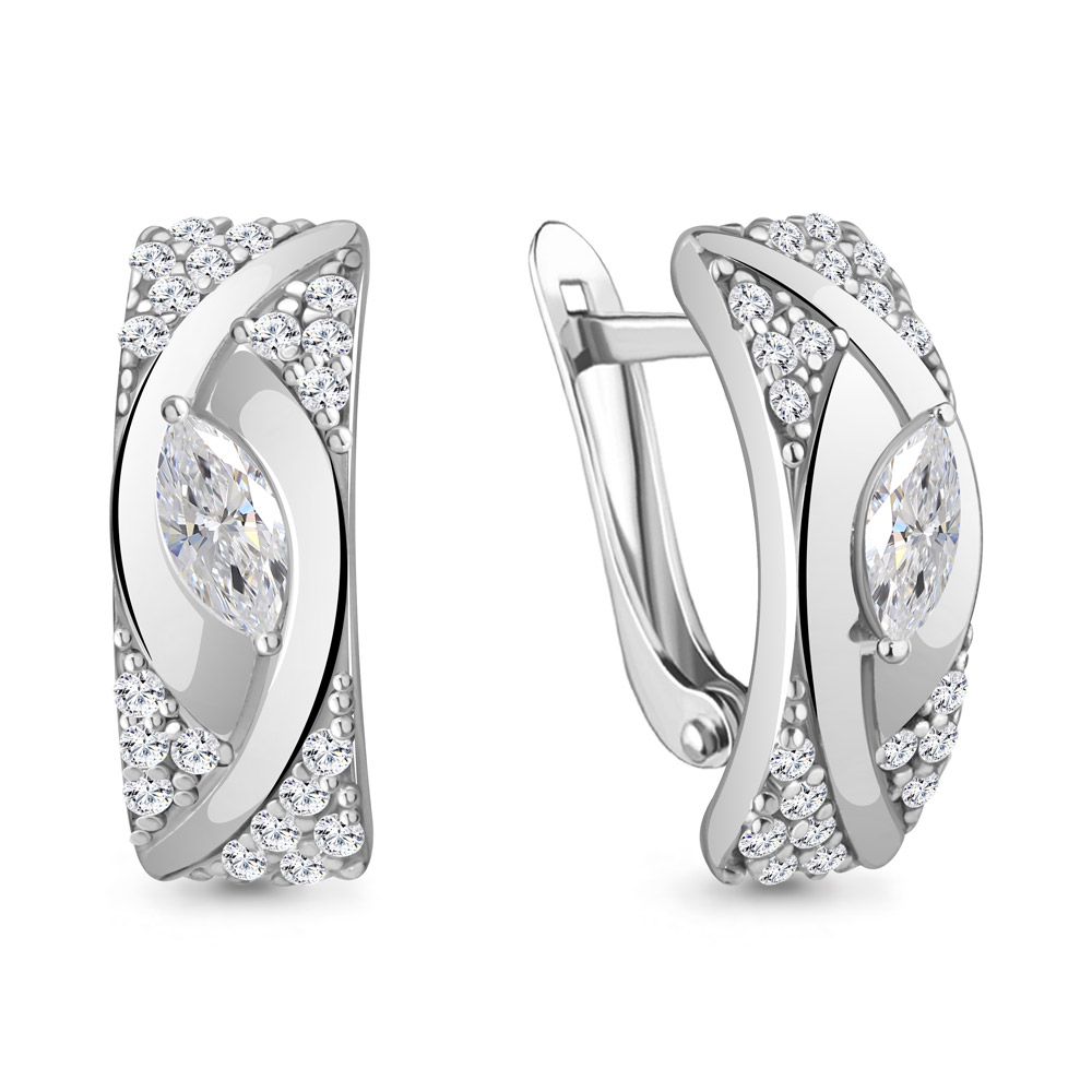 

Серьги из серебра с фианитом Aquamarine Aquamarine 49321А_925_р, 49321А_925_р