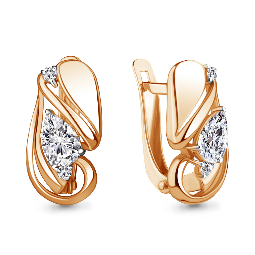 

Серьги из красного золота с фианитом Aquamarine Aquamarine 49308_585_кз, 49308_585_кз