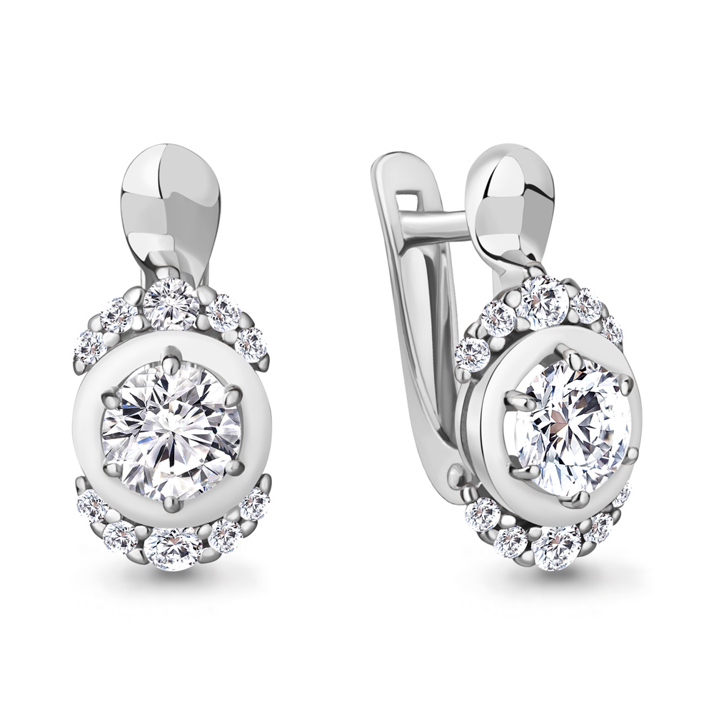 

Серьги из серебра с фианитом Aquamarine Aquamarine 49307А_925_р, 49307А_925_р