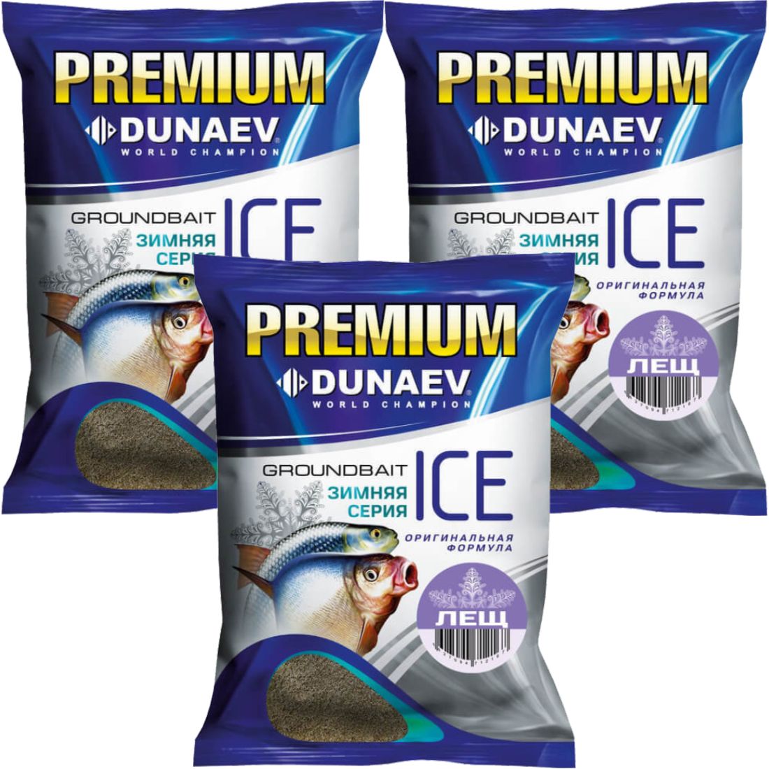 Прикормка рыболовная Dunaev Ice Premium Лещ 3 упаковки