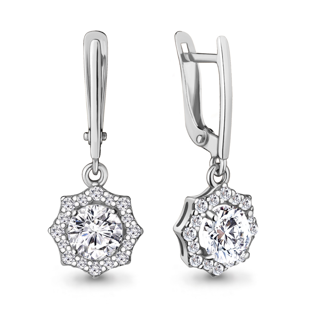 

Серьги из серебра с фианитом Aquamarine Aquamarine 49305А_925_р, 49305А_925_р