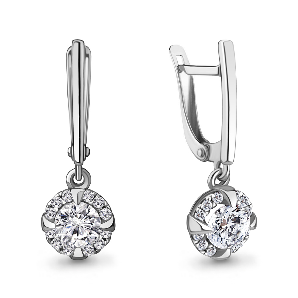 

Серьги из серебра с фианитом Aquamarine Aquamarine 49300А_925_р, 49300А_925_р