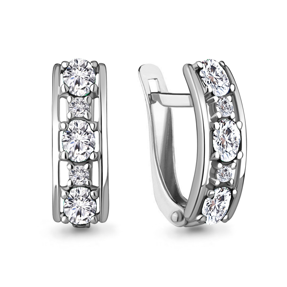 

Серьги из серебра с фианитом Aquamarine Aquamarine 49297А_925_р, 49297А_925_р