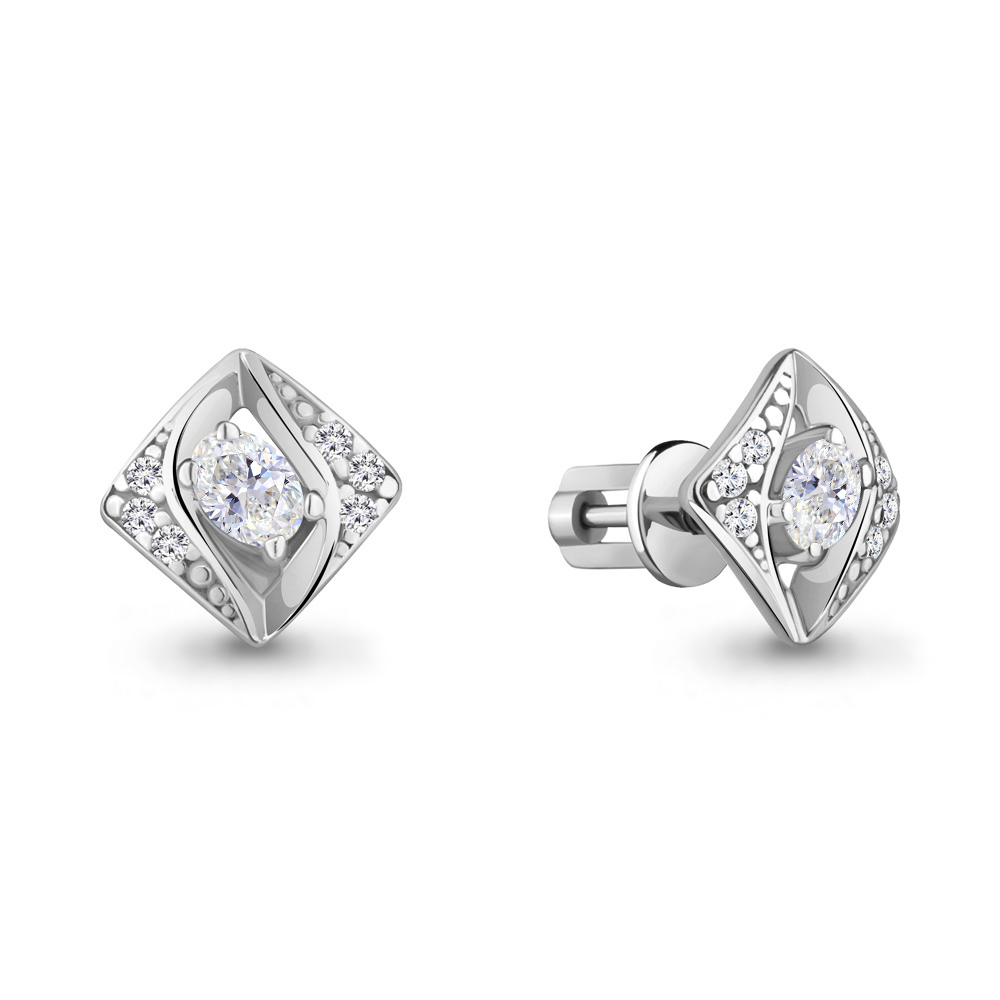 

Серьги из серебра с фианитом Aquamarine Aquamarine 49295А_925_р, 49295А_925_р