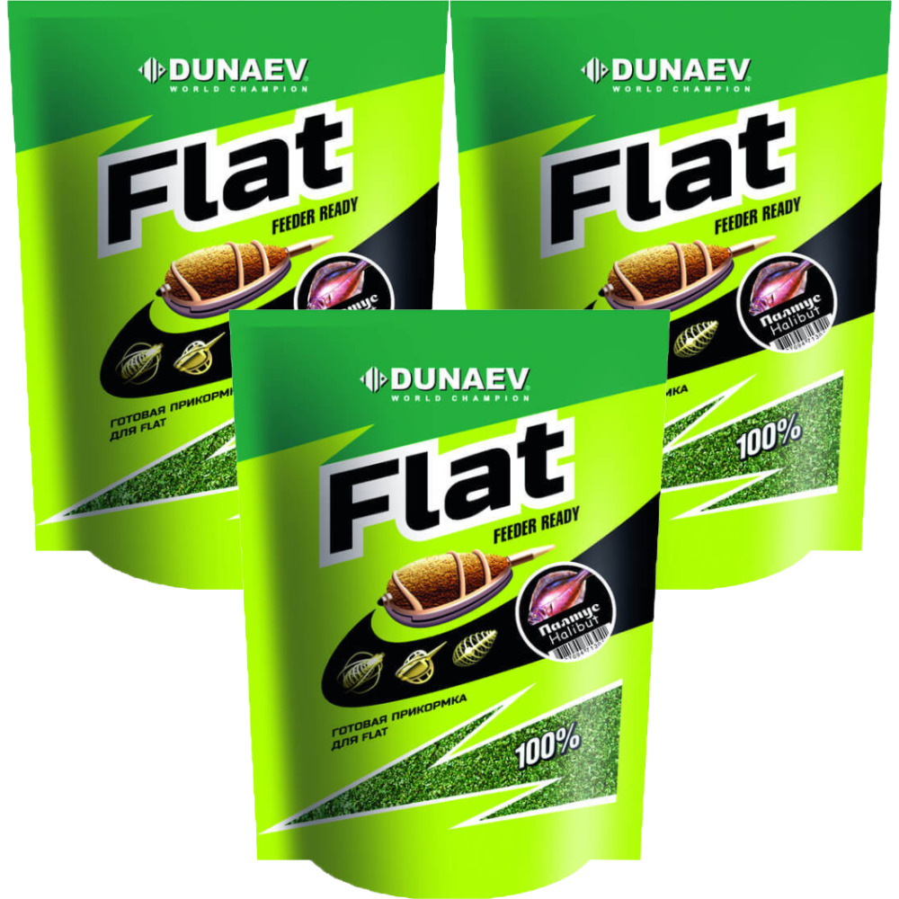 

Прикормка рыболовная Dunaev Flat Feeder Ready Палтус 3 упаковки, Разноцветный, Flat Feeder