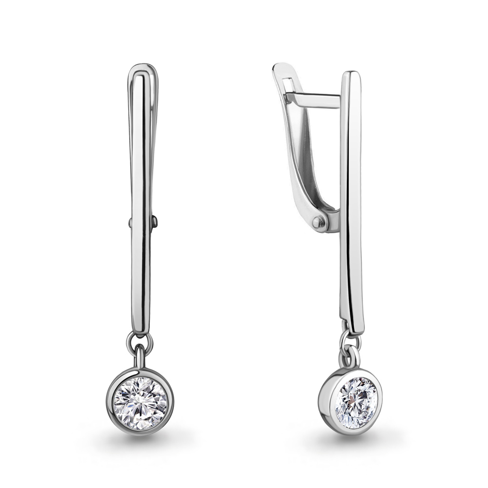 

Серьги из серебра с фианитом Aquamarine Aquamarine 49294А_925_р, 49294А_925_р