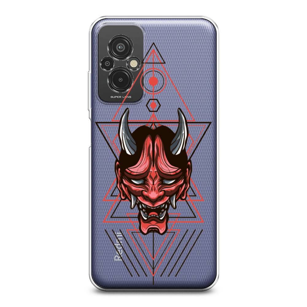 

Чехол на Xiaomi Redmi 11 Prime 4G "Hanya Oni mask", Серый;красный;черный, 316850-4