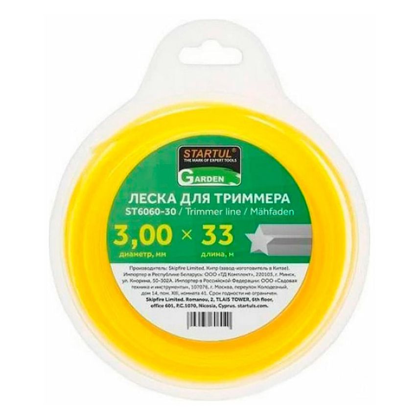 Леска для триммера Startul Garden 3 мм х 33 м сечение звездочка ST6060-30