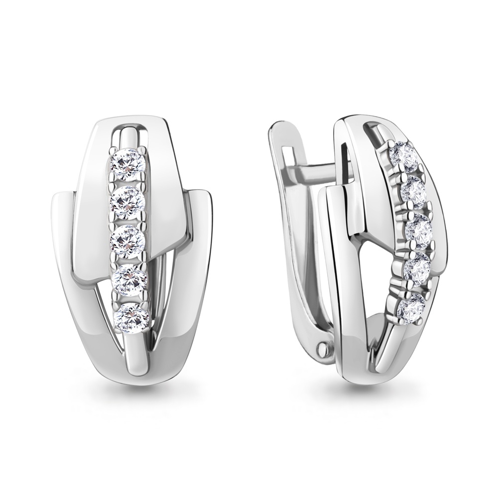 

Серьги из серебра с фианитом Aquamarine Aquamarine 49273А_925_р, 49273А_925_р