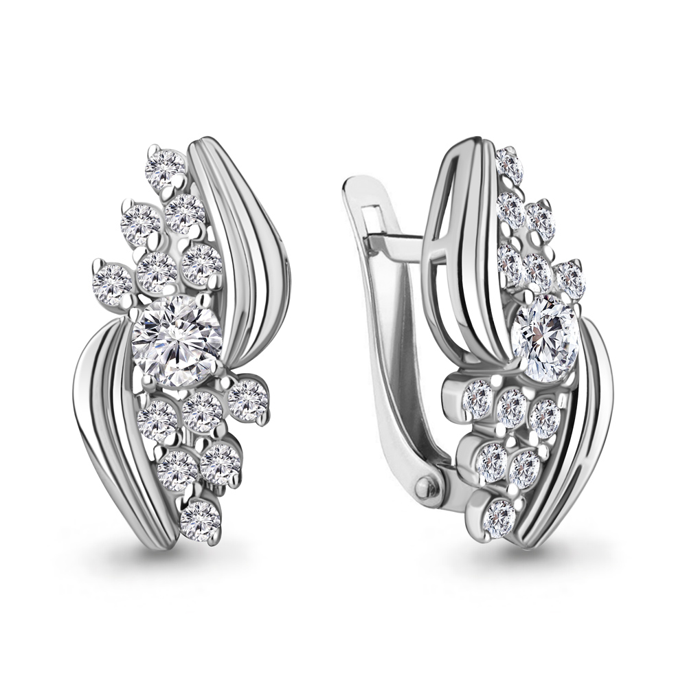 

Серьги из серебра с фианитом Aquamarine Aquamarine 49272А_925_р, 49272А_925_р