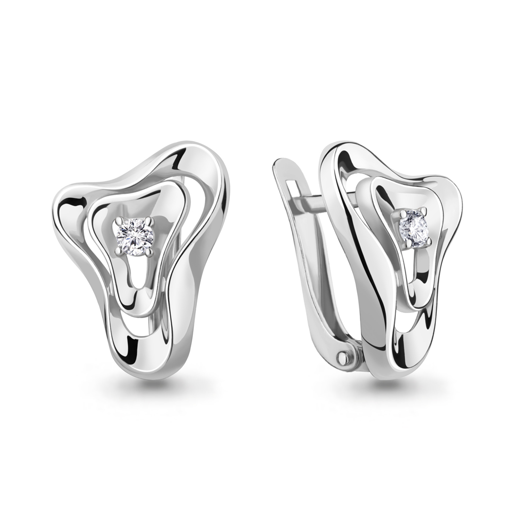 

Серьги из серебра с фианитом Aquamarine Aquamarine 49261А_925_р, 49261А_925_р