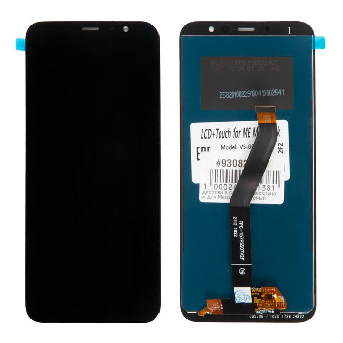 

Дисплей в сборе с тачскрином Rocknparts для Meizu M6T, черный