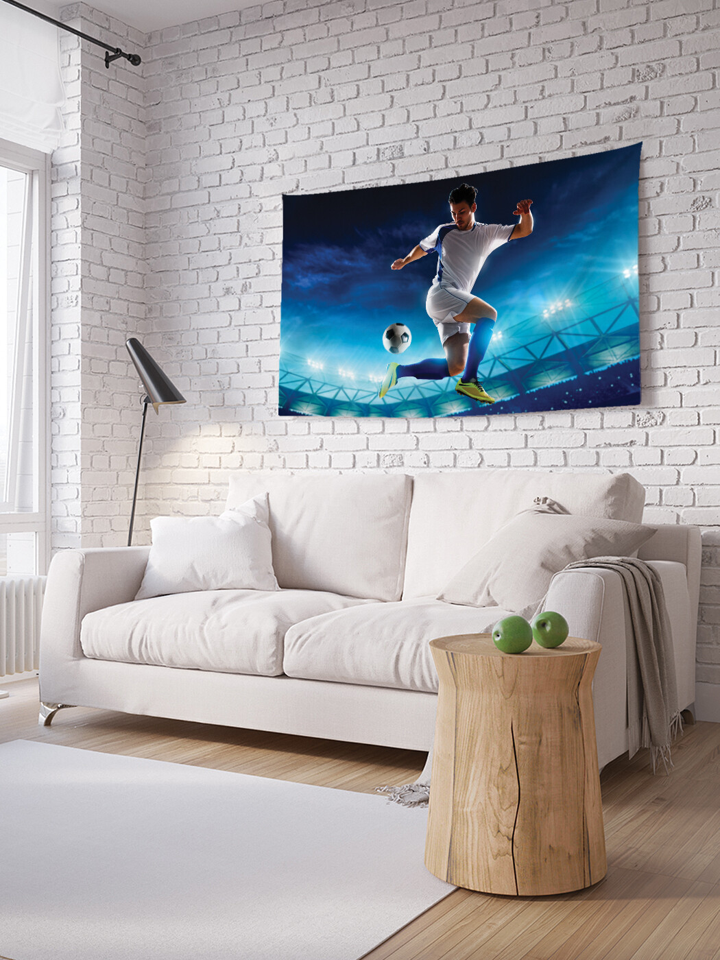 

Горизонтальное фотопанно JoyArty Футбольный финт, из ткани, 150х200 см