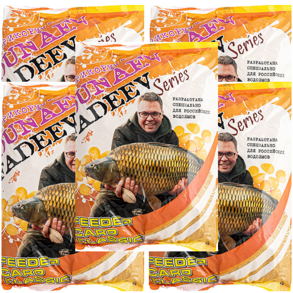 

Прикормка рыболовная Dunaev Fadeev Feeder Carp Classic 5 упаковок, Разноцветный, Fadeev