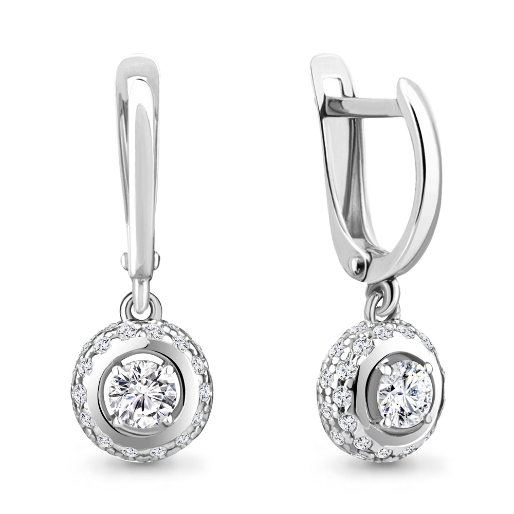

Серьги из серебра с фианитом Aquamarine Aquamarine 49249А_925_р, 49249А_925_р