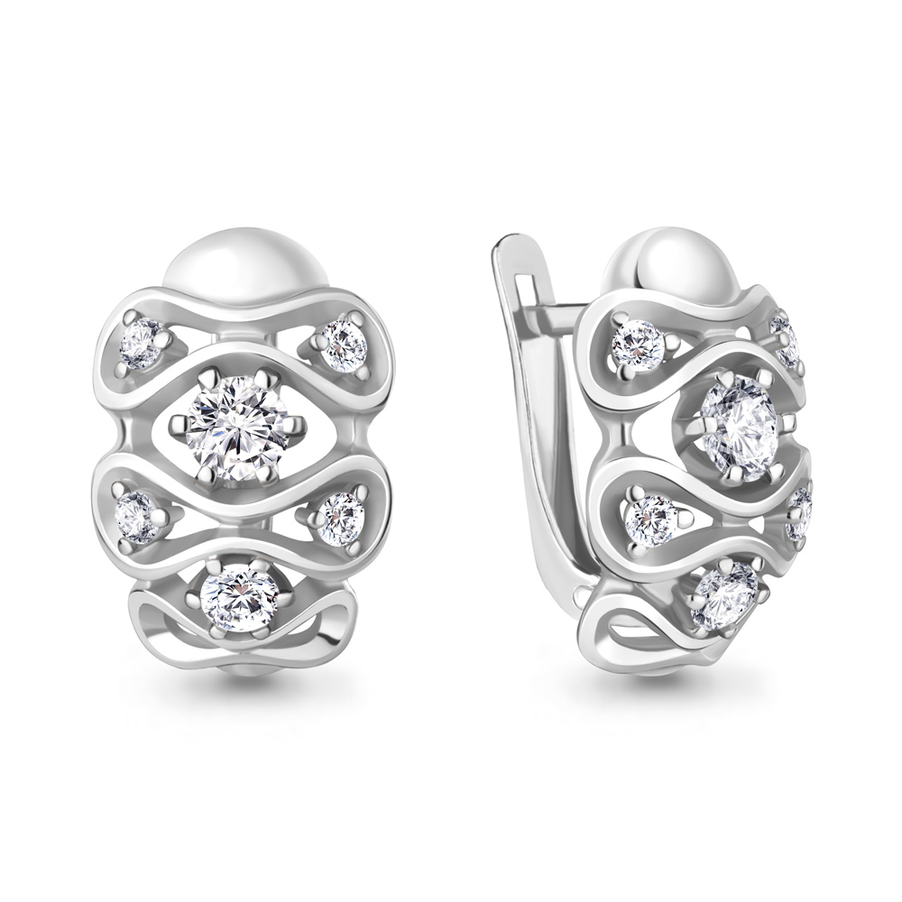 

Серьги из серебра с фианитом Aquamarine Aquamarine 49248А_925_р, 49248А_925_р