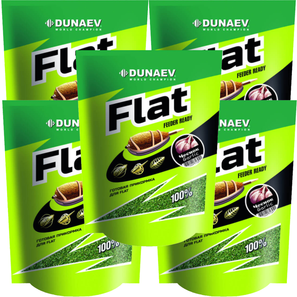 

Прикормка рыболовная Dunaev Flat Feeder Ready Чеснок 5 упаковок, Разноцветный, Flat Feeder