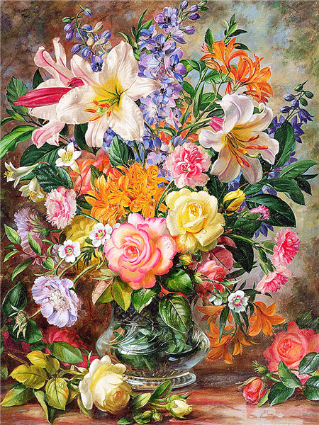 Алмазная мозаика стразами Ripoma Букет цветов 00115128 40х50 см