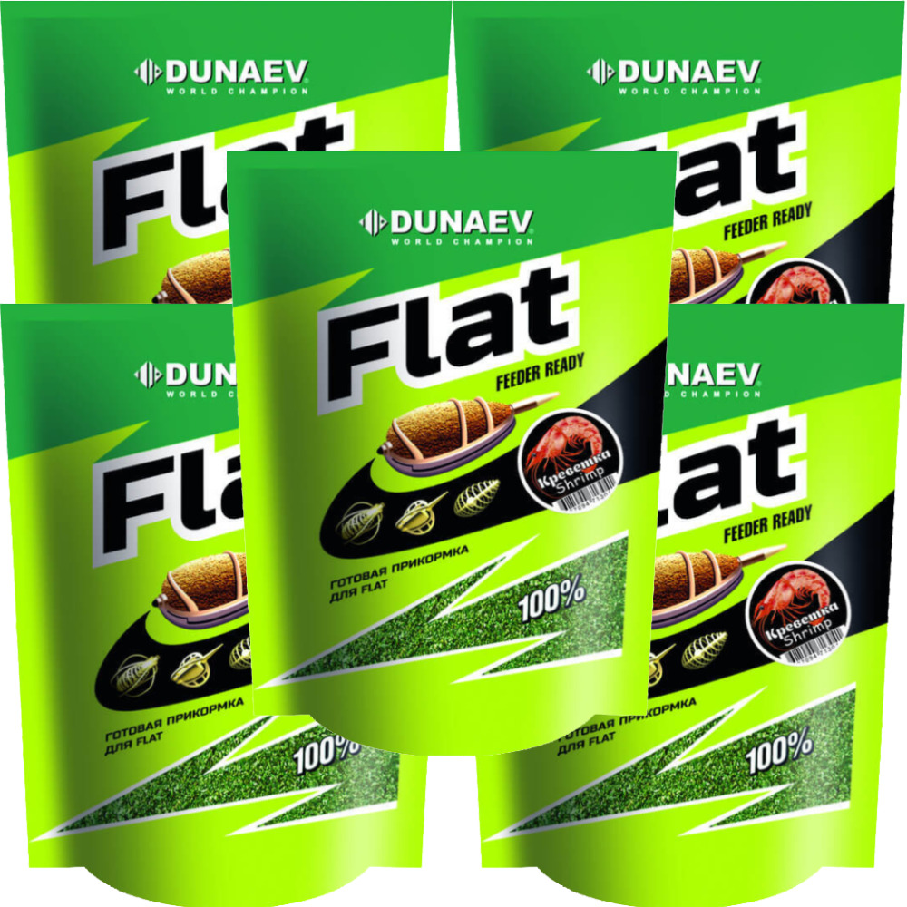 

Прикормка рыболовная Dunaev Flat Feeder Ready Креветка 5 упаковок, Разноцветный, Flat Feeder