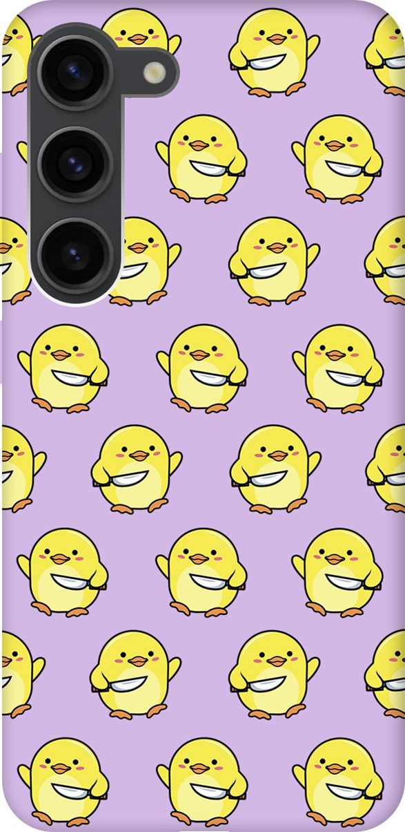 

Чехол на Samsung Galaxy S23 "Chick With Knife" сиреневый, Фиолетовый;желтый, 158326