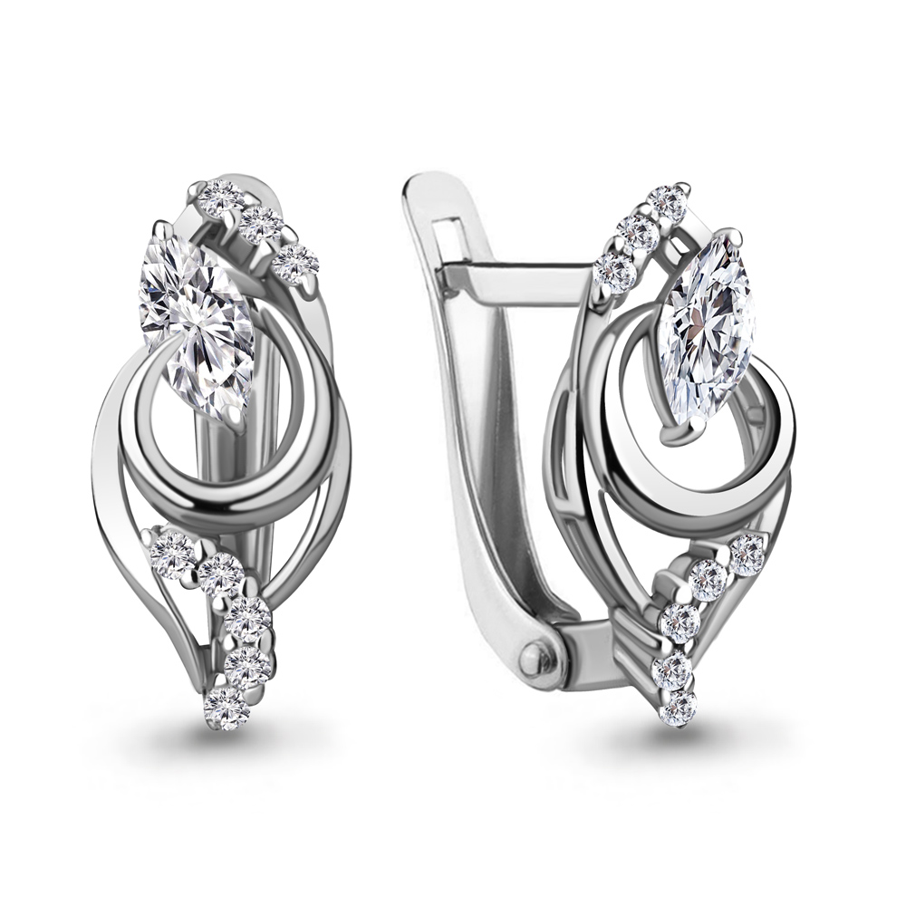 

Серьги из серебра с фианитом Aquamarine Aquamarine 49237А_925_р, 49237А_925_р