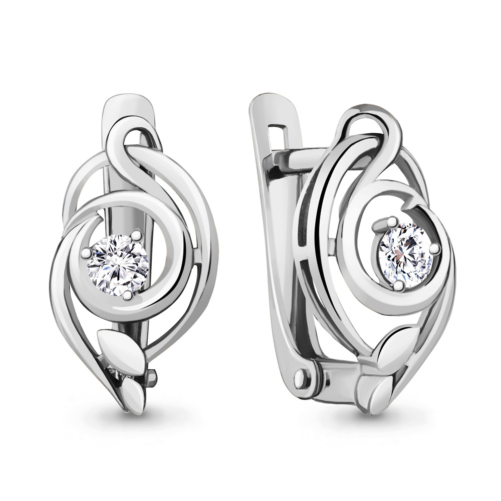 

Серьги из серебра с фианитом Aquamarine Aquamarine 49233А_925_р, 49233А_925_р