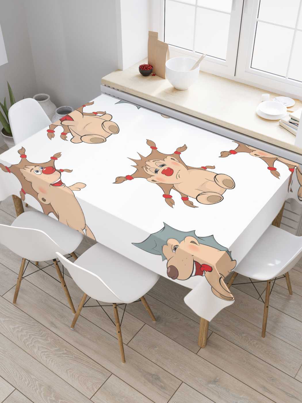 

Скатерть прямоугольная JoyArty "Милые ежики" из оксфорда, 180x145 см, Милые ежики