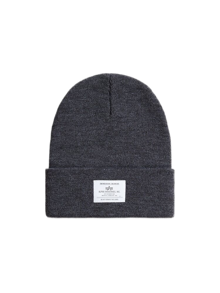 Шапка унисекс Alpha Industries Essential Beanie medium charcoal, one size