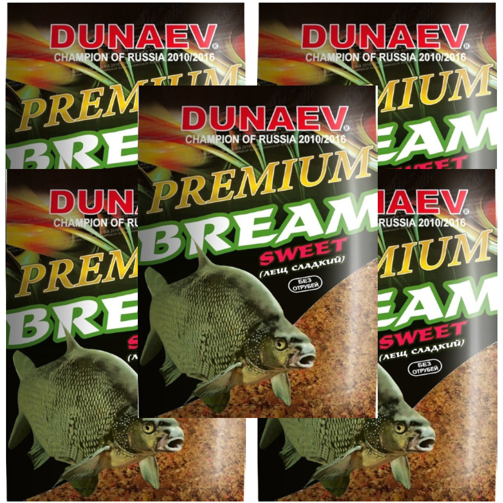 

Прикормка рыболовная Dunaev Premium Лещ Сладкий 5 упаковок, Разноцветный, Premium