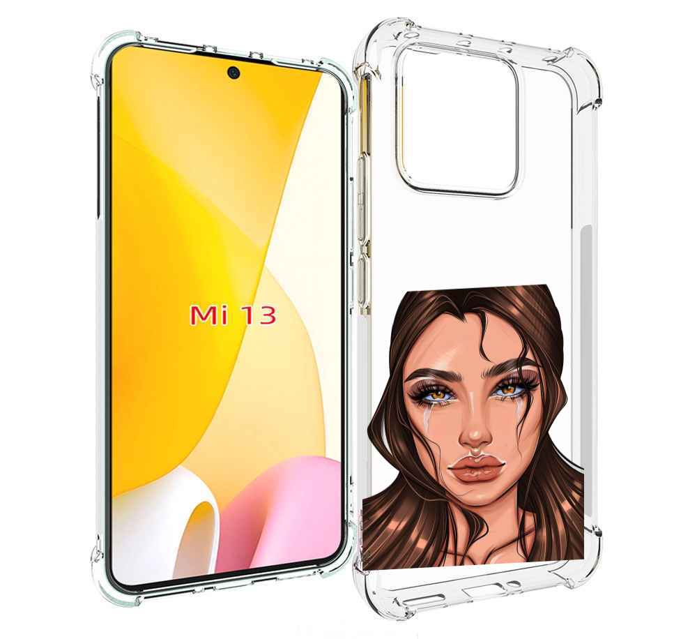 

Чехол MyPads плачущая-девушка женский для Xiaomi 13, Прозрачный, Tocco