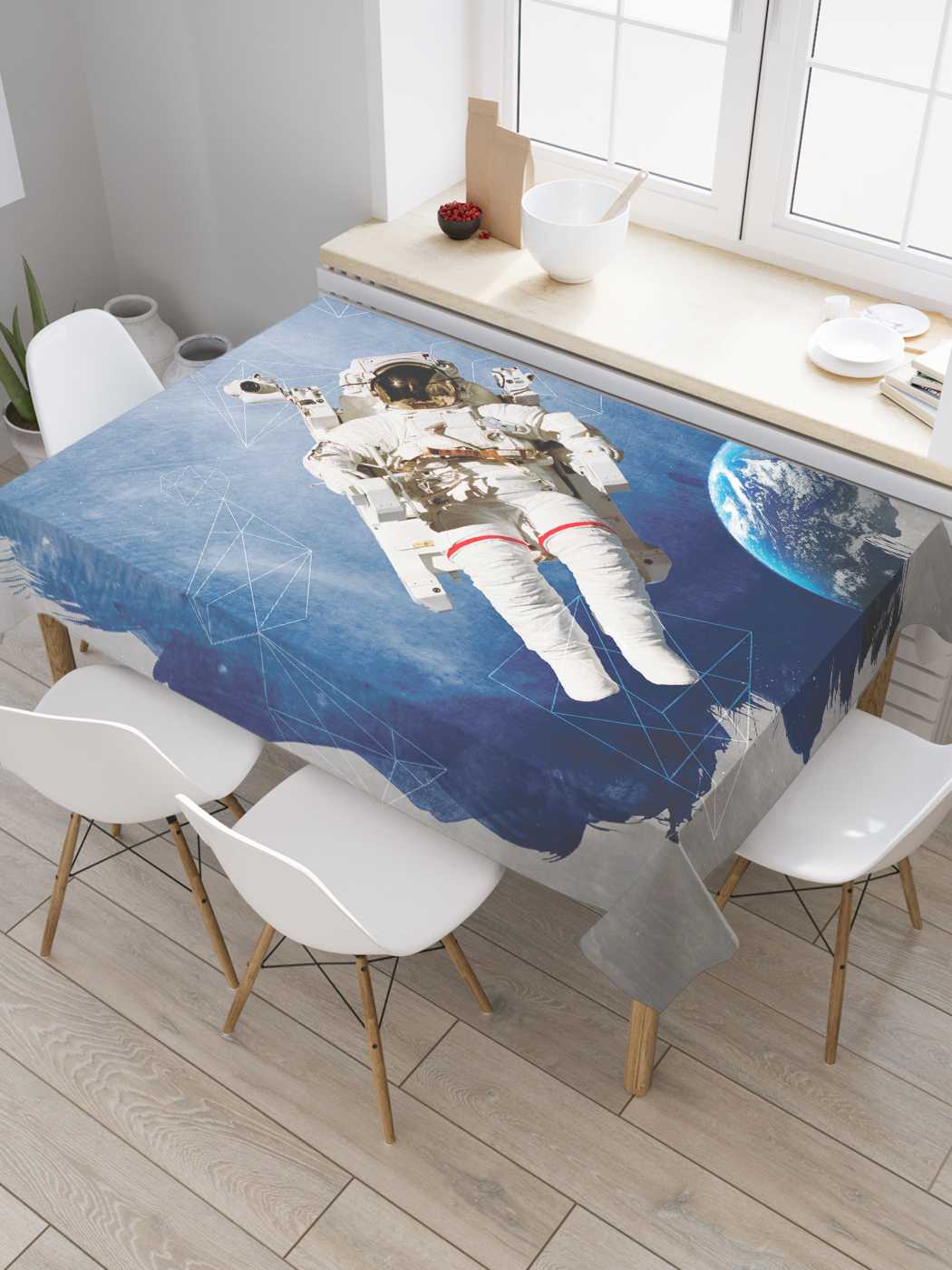 

Скатерть прямоугольная JoyArty "Космический прыжок" из оксфорда, 180x145 см, Космический прыжок