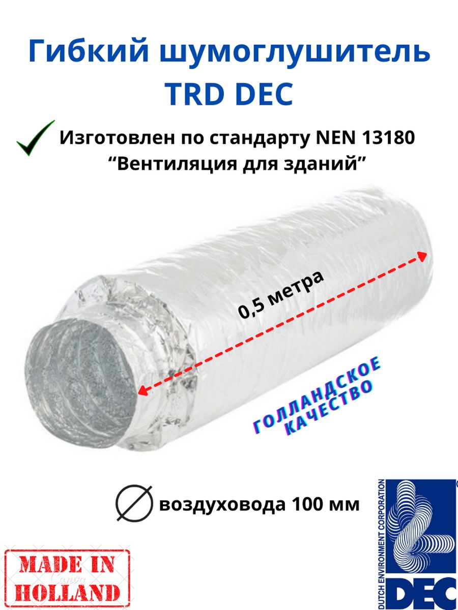 Гибкий шумоглушитель Dec International Sonodec TRD25 102мм х 05м 2500₽