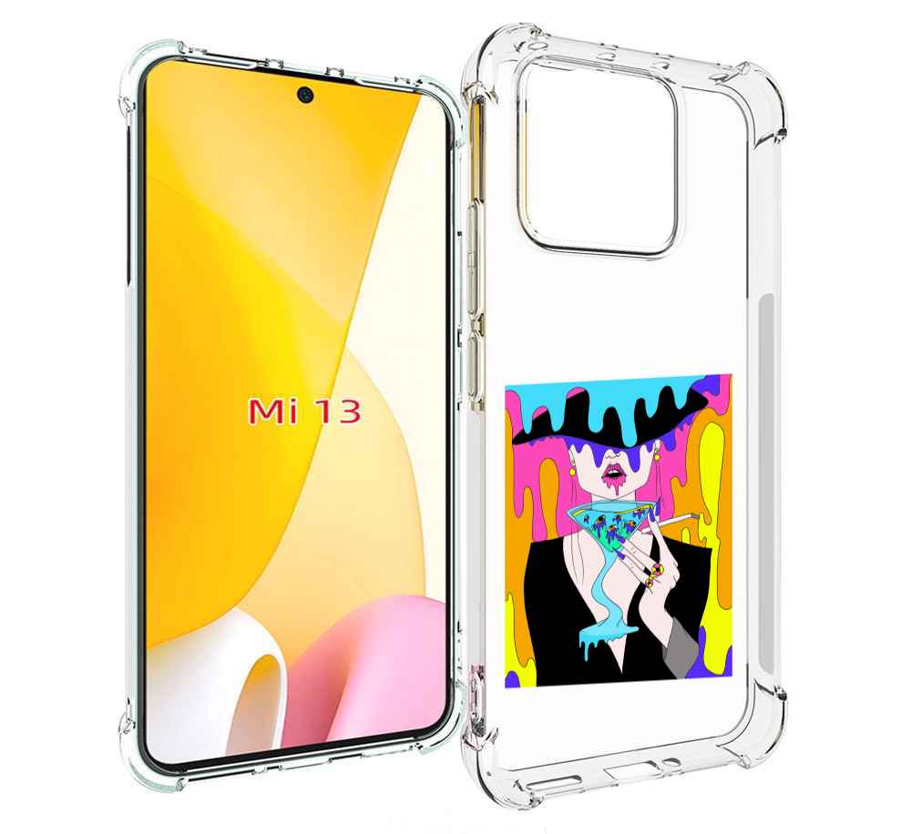 

Чехол MyPads плавленая девушка акварель женский для Xiaomi 13, Прозрачный, Tocco