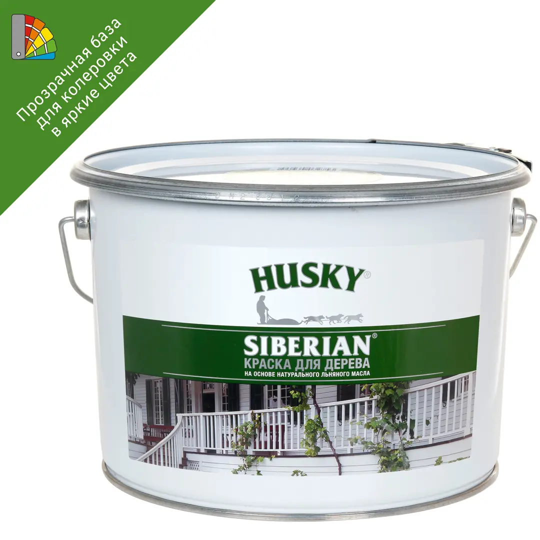 Краска для дерева Husky Siberian 9 цвет прозрачный лак для саун акриловый husky siberian цвет прозрачный 9 л