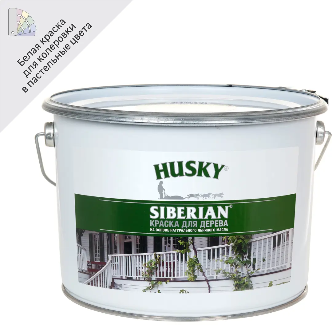 Краска для дерева Husky Siberian 9 цвет белый уайт спирит husky