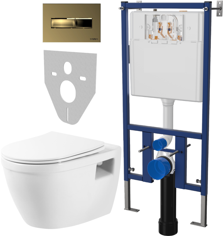 

К-т Унитаз BelBagno Loto BB070CHR/SC+Система инст.DIWO 4501+Кнопка DIWO 7325 золотая, Loto BB070CHR/SC кнопка смыва 7325 золотая