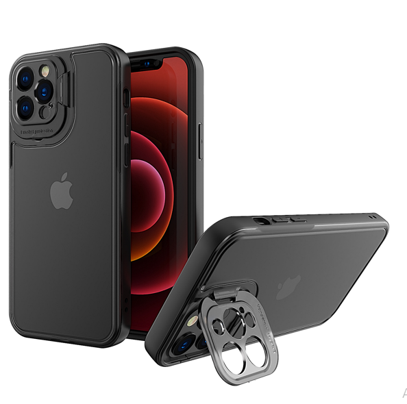 

Чехол силиконовый для iPhone 13 Pro (6.1), Lens bracket series, Hoco, матовый черный