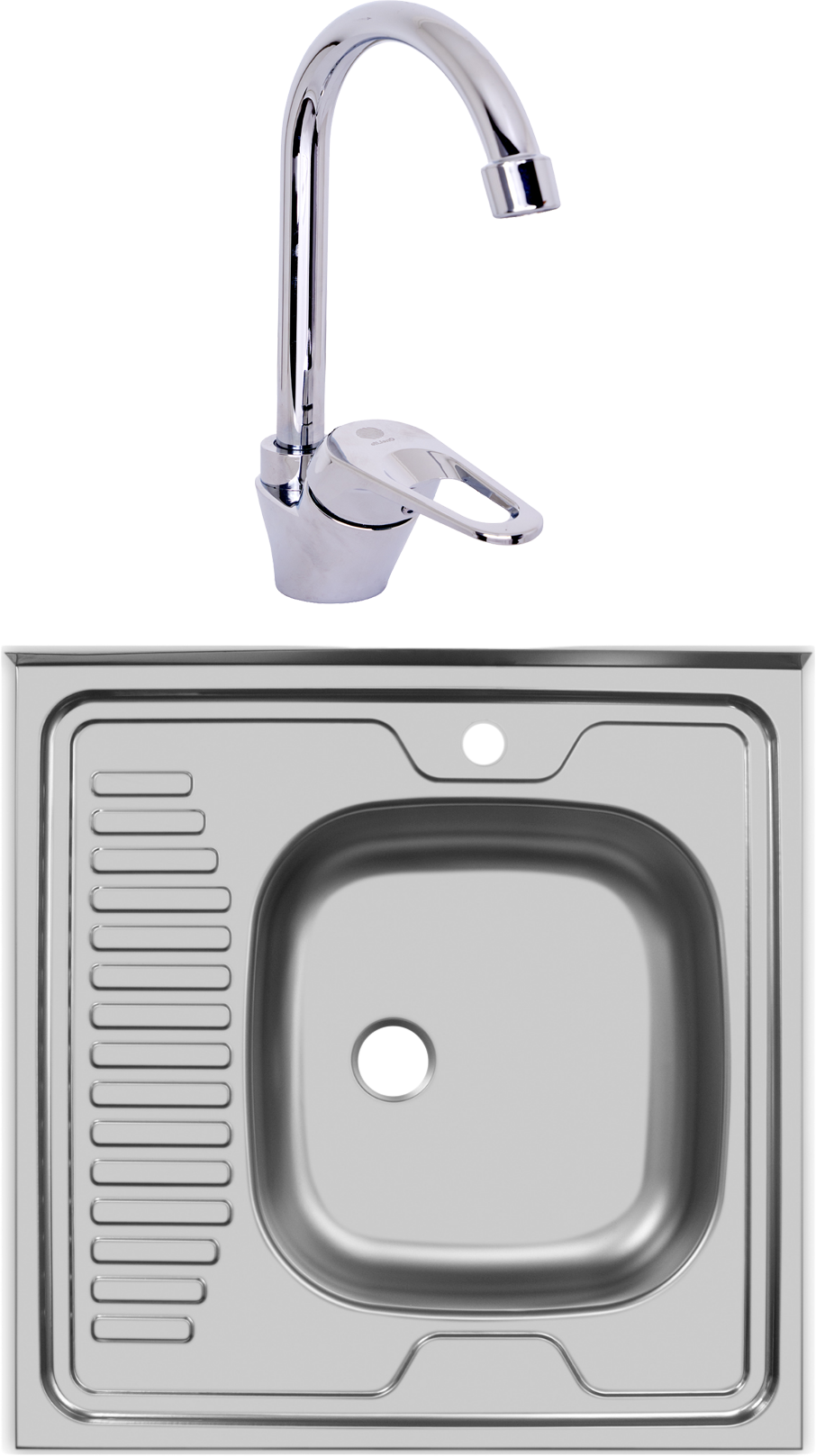

Комплект Мойка Ukinox Стандарт STD600.600 5C 0R+Смеситель Domaci Равенна D11-001cr
