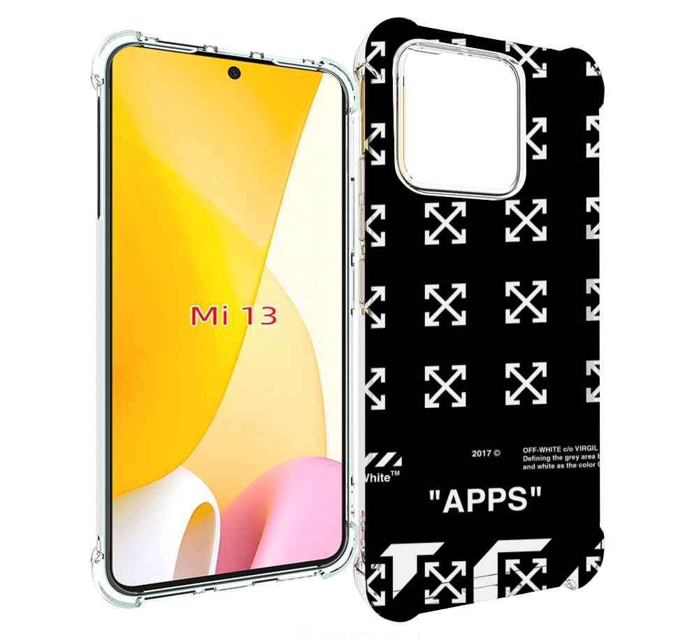 Чехол MyPads оф-вайт-значки для Xiaomi 13