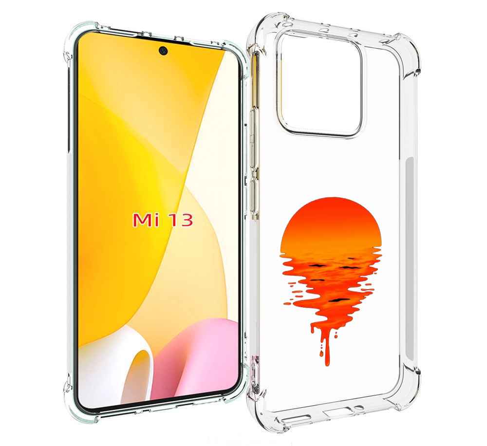 

Чехол MyPads оранжевый закат на воде для Xiaomi 13, Прозрачный, Tocco