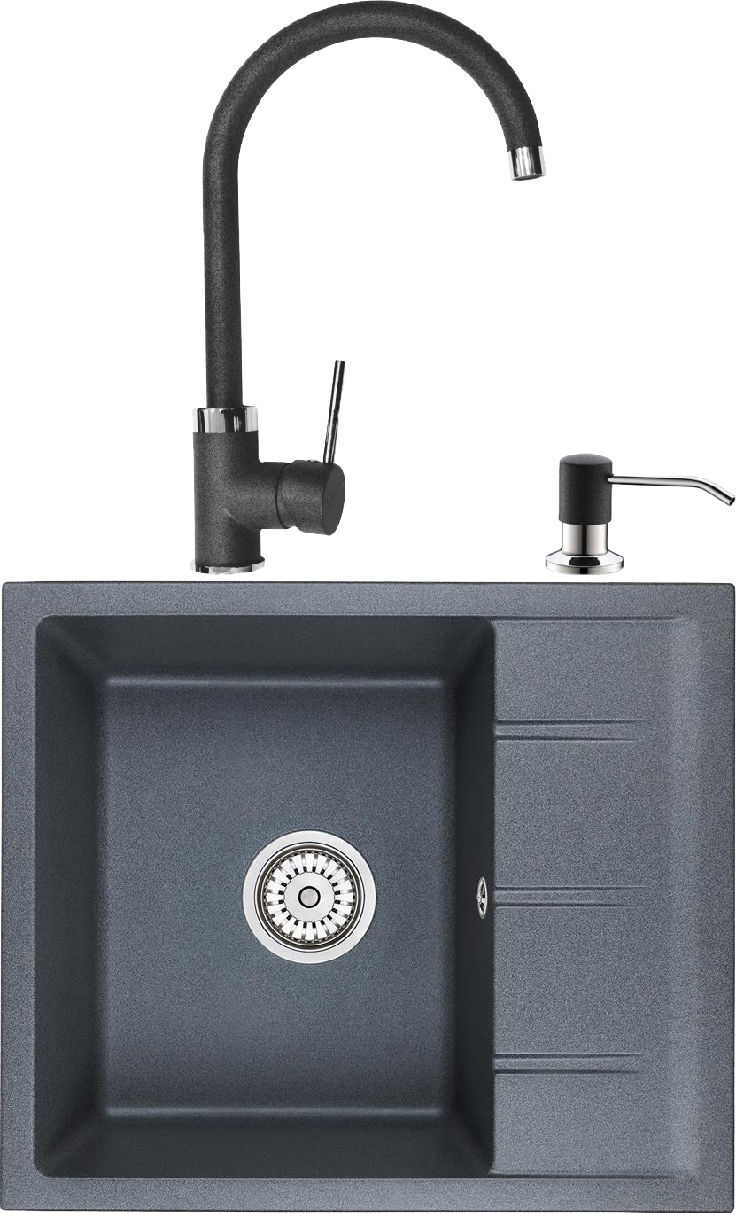 

Комплект Мойка Domaci Солерно EMQ-1580.Q+Смеситель Солерно EC-3004+Дозатор Солерно 401, Солерно EMQ-1580.Q